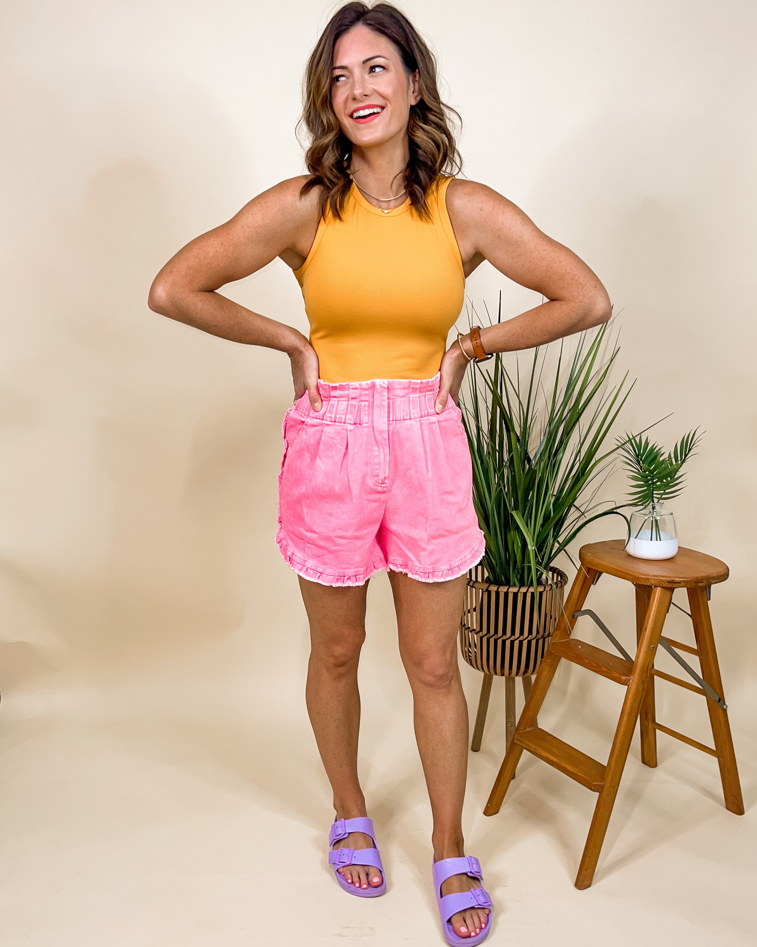 Curved Ruffle Shorts