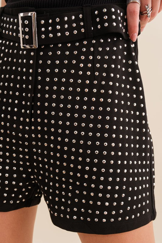 Studded Shorts [Black]